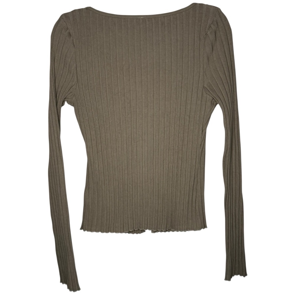 Free People Tilley Fallen Rock Tan Ribbed Button Down Cardigan Size Large NWT - Picture 10 of 12
